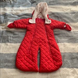 Red Baby Winter Jacket with Hood and Mittens